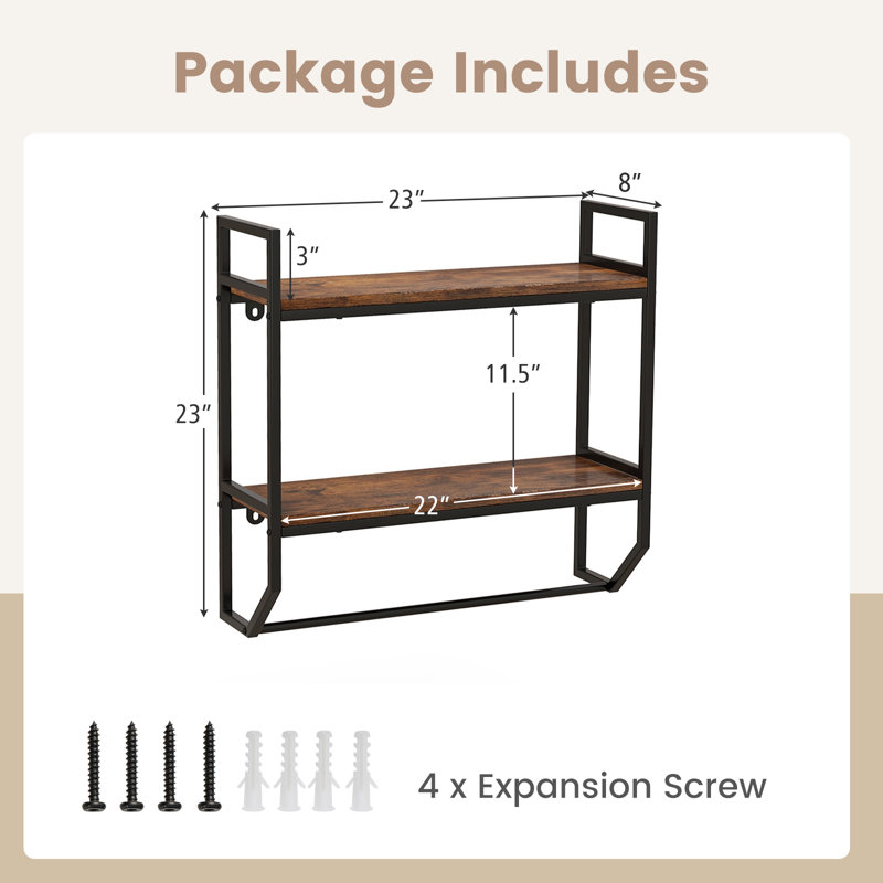 2 Piece Accent Shelf with Towel Bar