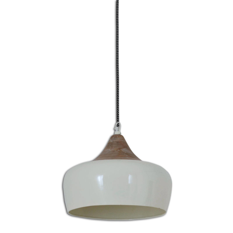 Israel 1 - Light White/Brown Dome Pendant