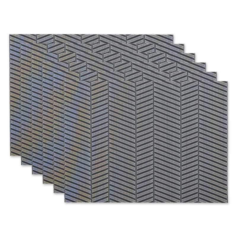 Ensemble de napperons 6 pièces, Gris foncé