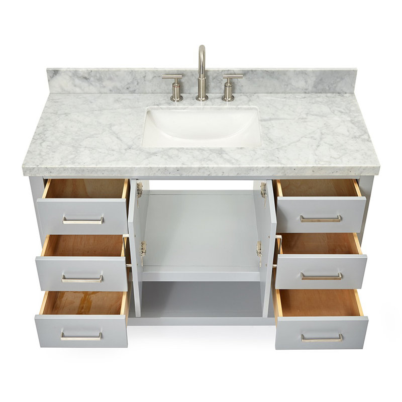 Magnolia Bath Vanity Oval Basin S049SCWOV, Gray, Rectangular