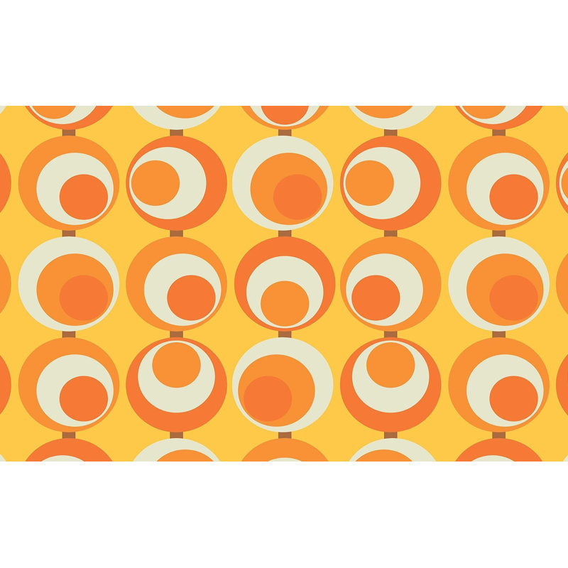 Premium Wallpaper Wall Mural - Retro Circles, 96" L x 120" W