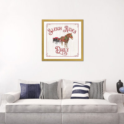 «Vintage Christmas Signs V-Sleigh Rides» par Tara Reed - impression d'art graphique