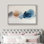 «Abstract Blot in Blue and Brown», reproduction d'art sur toile encadrée très grande