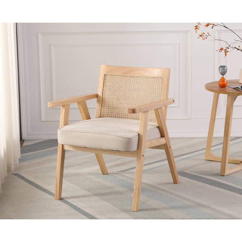Fauteuil de 24,8 po de largeur, 100 % polyester beige, Naturel