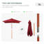 Cyr 200cm X 150cm Rectangular Tilt Market Parasol-1281267056