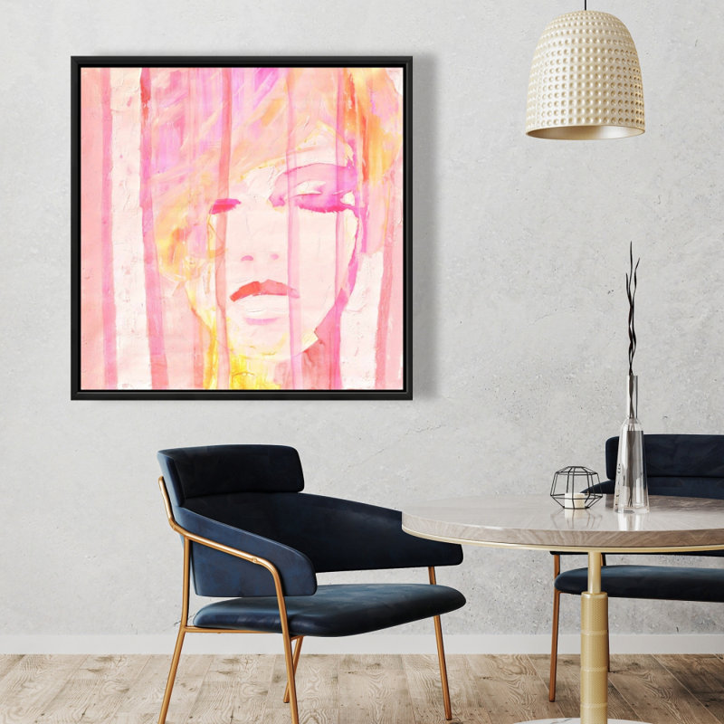 "Portrait abstrait féminin" sur toile, H 36 po x l 36 po
