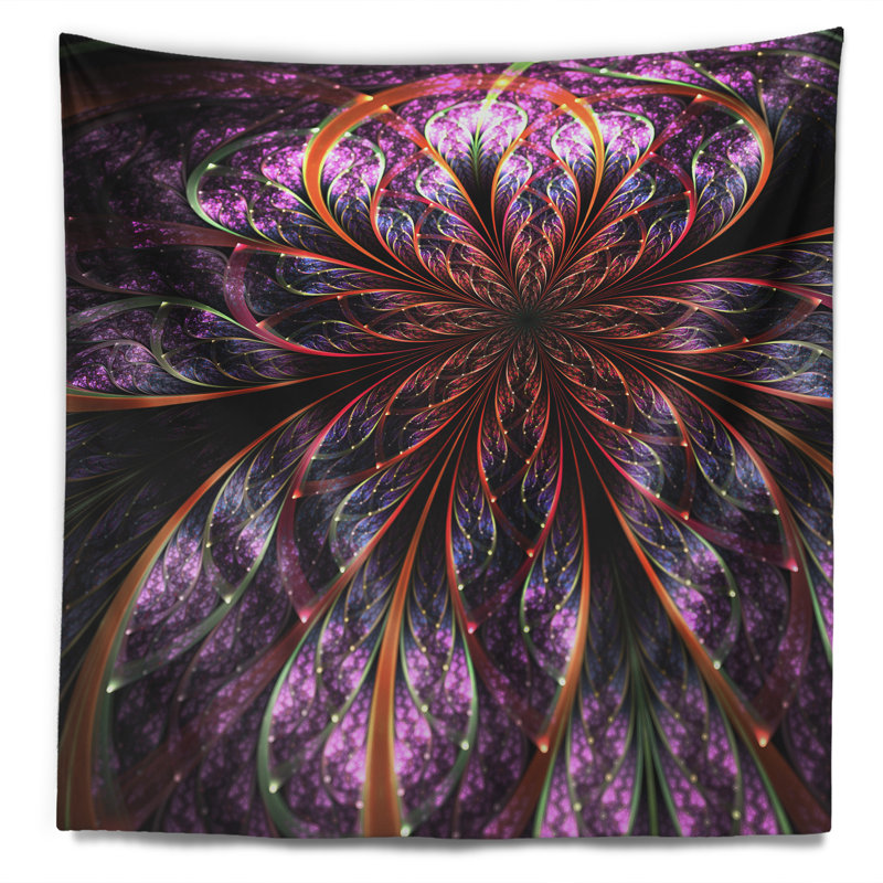 Tapisserie florale rose lustrée, H 32 po x l 39 po