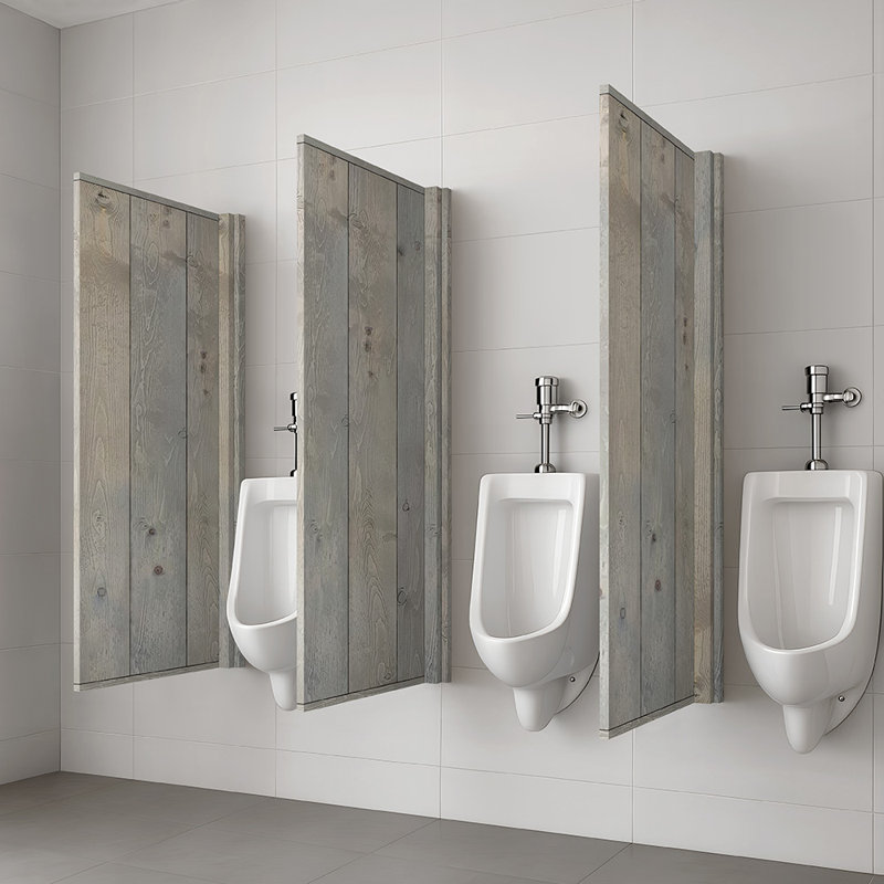 Cloison de salle de bain en bois de pin massif, H 42 po x l 24 po x P 1,5 po, Gris fumée