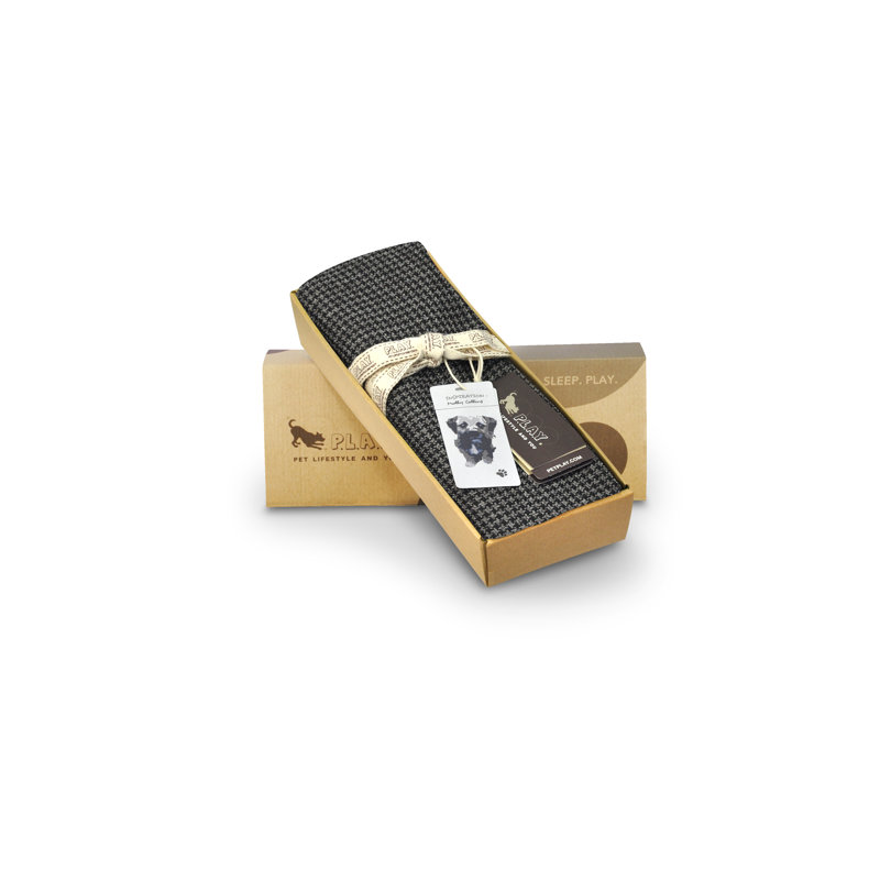 Lit rond - Pied-de-poule - Housse seulement, L 36 po x l 36 po,  Noir / gris