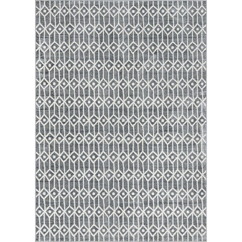Tapis clidy contemporain couleur ardoise, Rectangle 9 pi 10 po x 14 pi