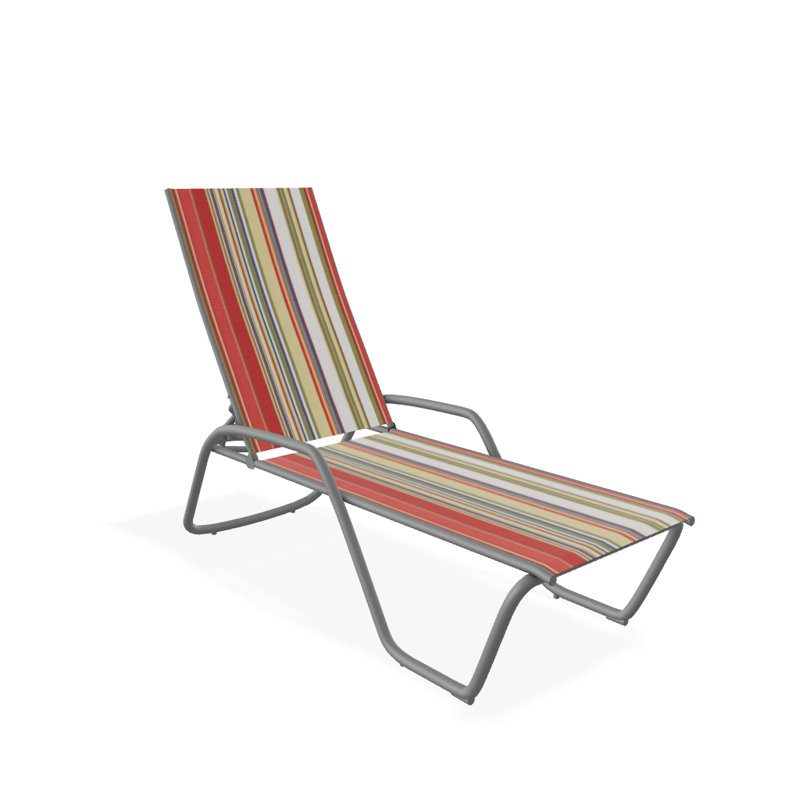 Outdoor Rust-Resistant Metal Chaise Lounge, Textured Graphite, Fiesta