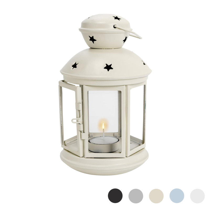 Nicola Spring - Metal Hanging Tealight Lantern - 20cm, Cream