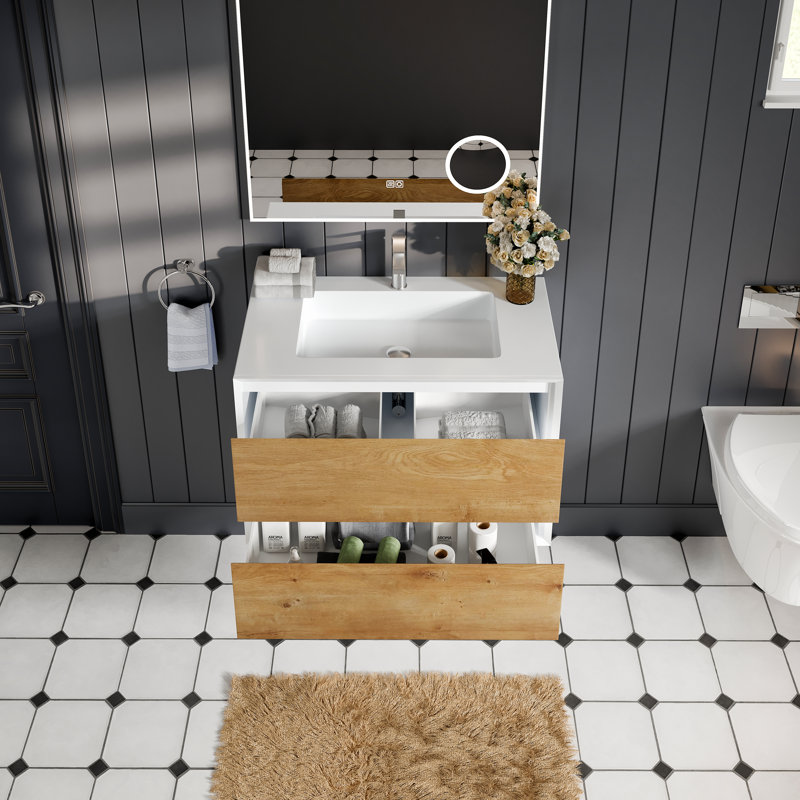 Kiskimere 35" Wall-Mounted Single Bathroom Vanity Set