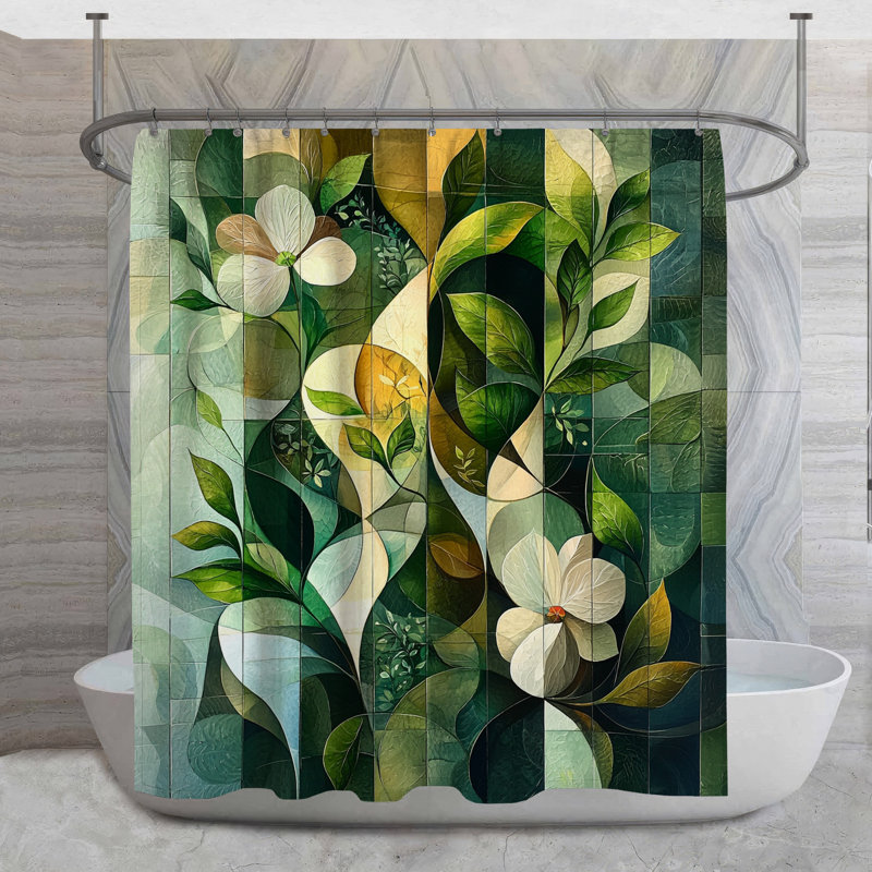 Rideau de douche Botanical, H 73 po x l 70 po