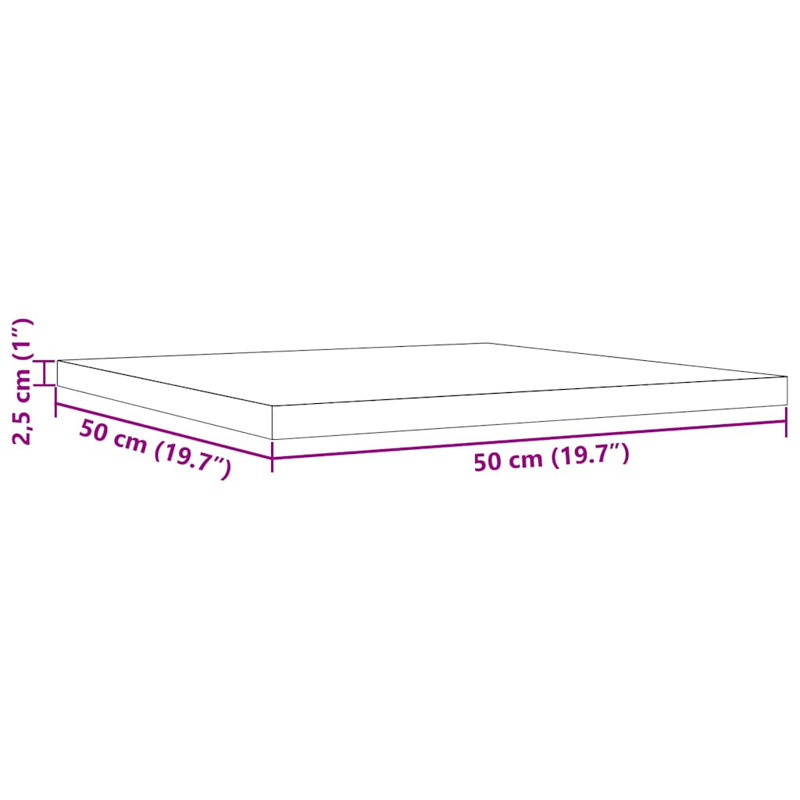  Bois de pin massif naturel 19,7 po, H 1 po x l 19,7 po x P 19,7 po