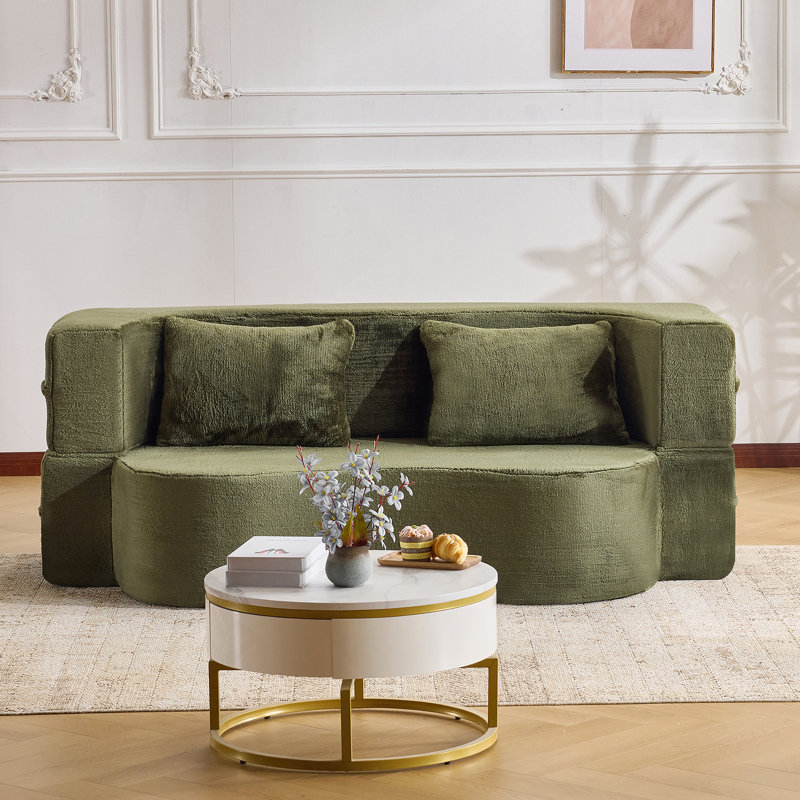 Canapé-lit Boneless, H 27,56 po x l 70,87 po x P 27,17 po, Vert