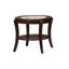 Table de bout espresso / cerisier foncé avec plateau de rangement traditionnel en verre trempé de 5 mm et dessous de table