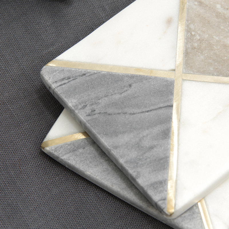Marble Square 4 Piece Coaster Set