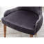 Chaise rembourrée en velours gris - Style contemporain avec rembourrage en mousse, capitonnage à boutons, garniture décorative en métal, dossier courbé avec pieds, stable-434126098