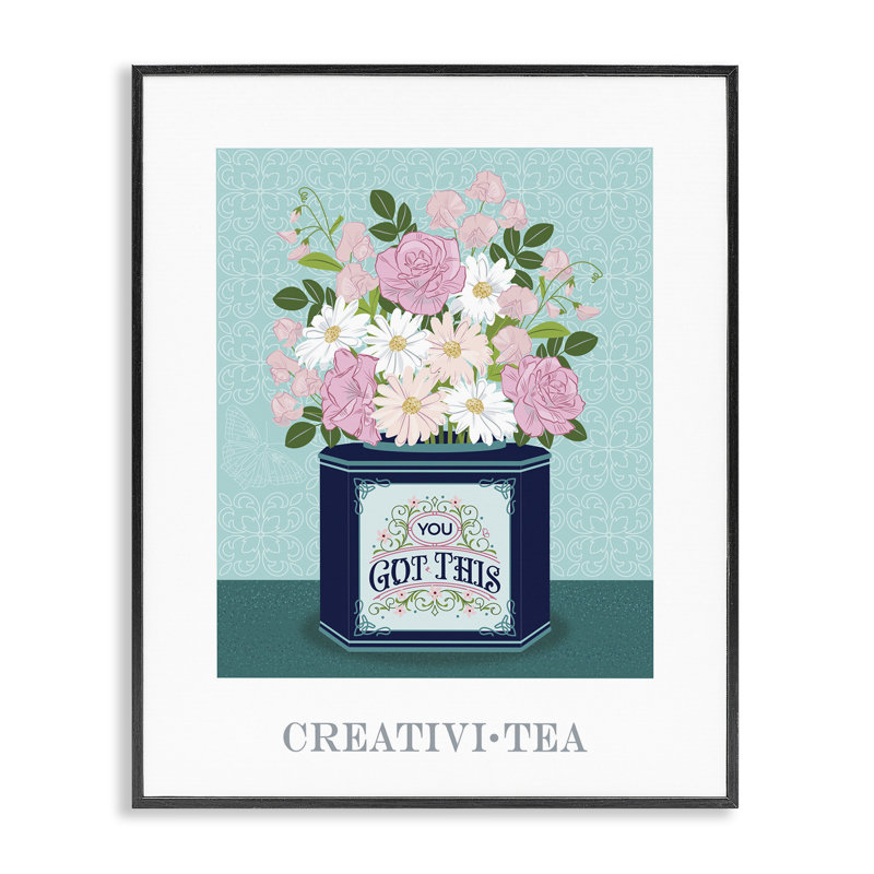 Créative, thé avec message d'encouragement, estampe numérique, design par Lara Beeston, H 30 po x l 24 po