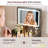 3-in-1 Compact Vanity Desk With Flip-top 3-color Led Mirror And Charging Station-480652834