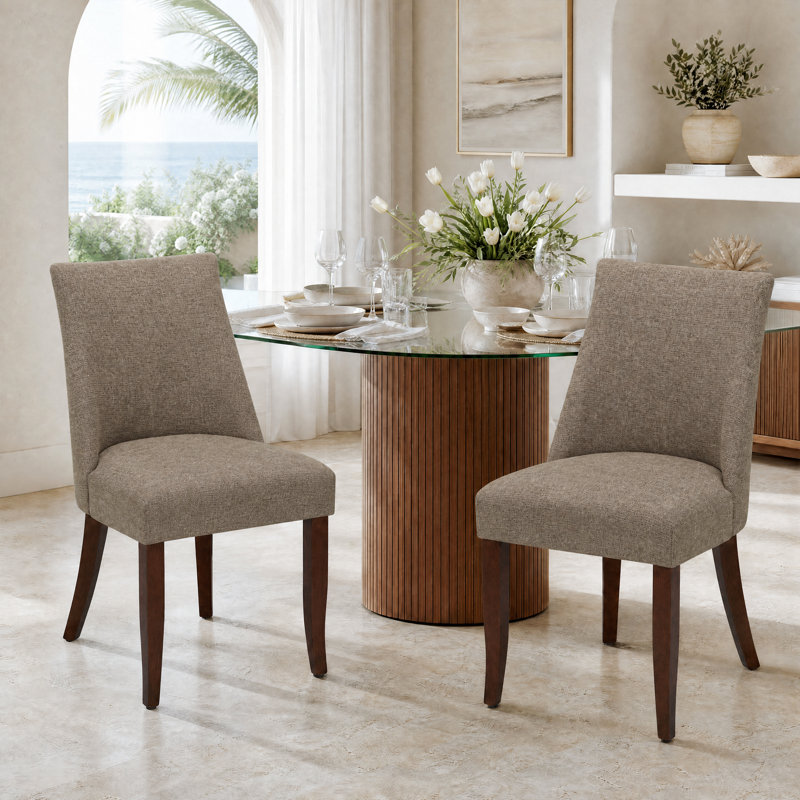 Parsons Upholstered Dining Chair Solid Wood Side Chair - Comfort & Style for Modern Homes, Brown, 46.5 x 54.5 x 84 cm 