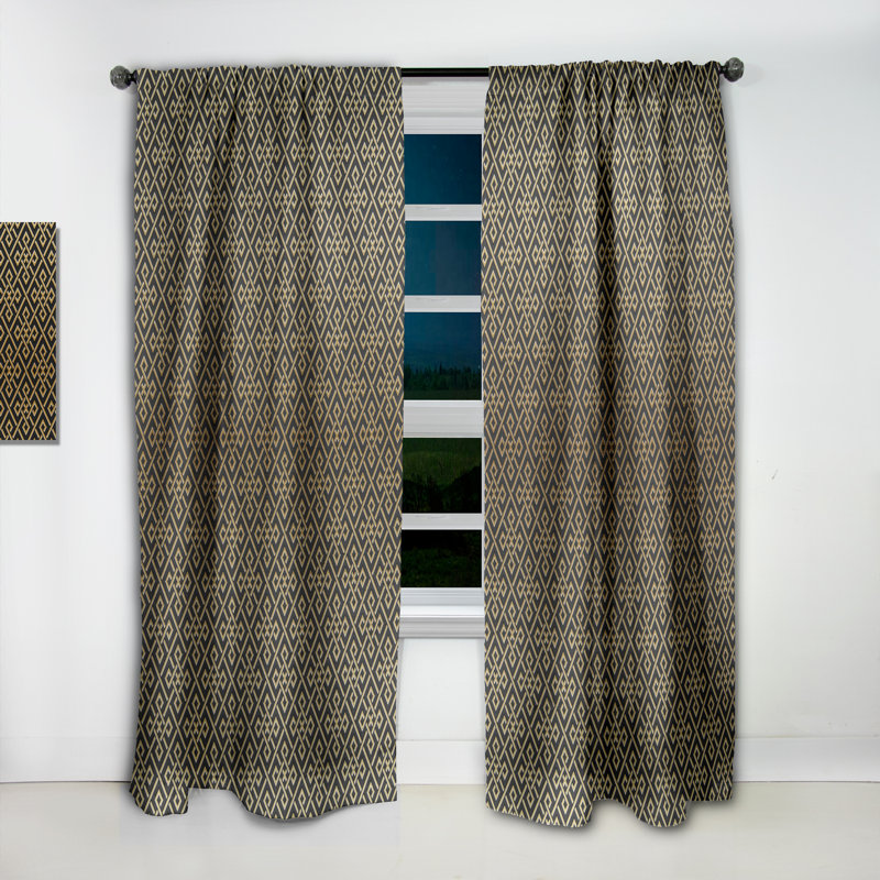 Colour Retro Paint mark - Abstract Vintage Blackout Curtain Single Panel, 52" W x 108" L