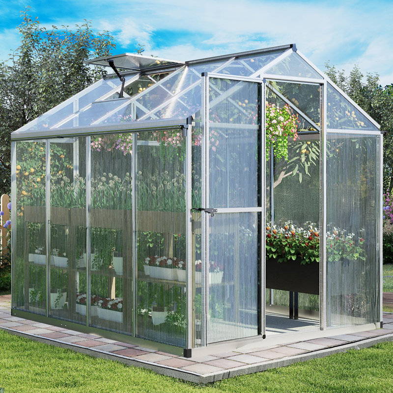 Walk-In Greenhouse, Silver, 6' W x 8' D