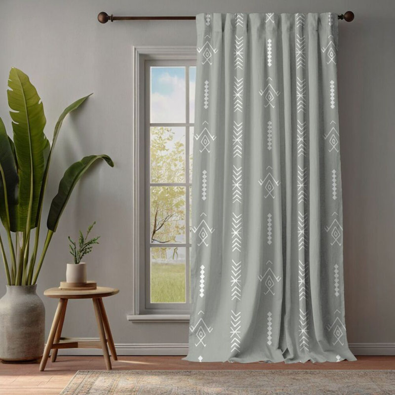 Rideau à panneau simple, L 52 po x L 45 po, Gris