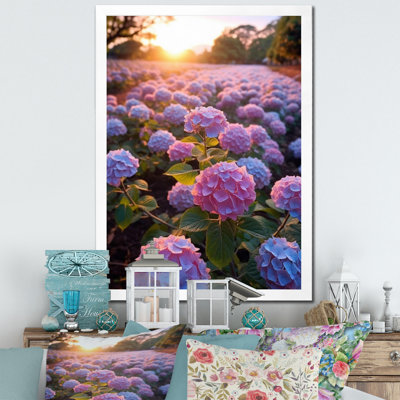" Purple Blue Blooms Of Hydrangea "