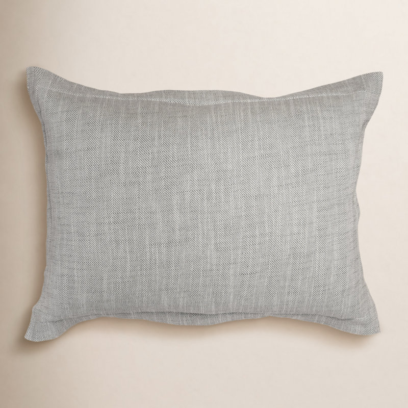 Logue Cotton Button Sham - Standard, Standard, Gray