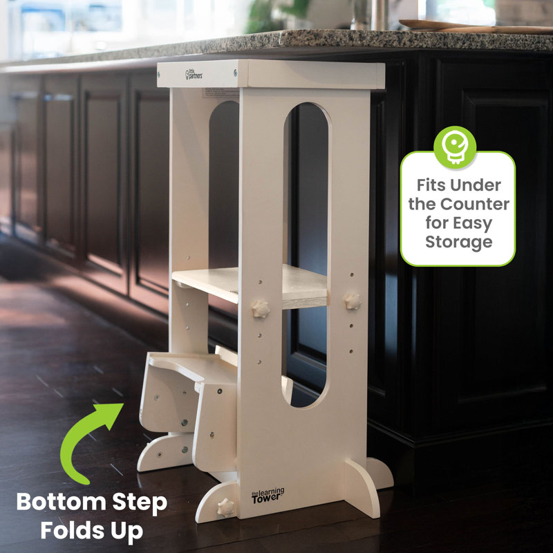 Explore 'N Store Learning Tower Kitchen Toddler Tower, Soft White