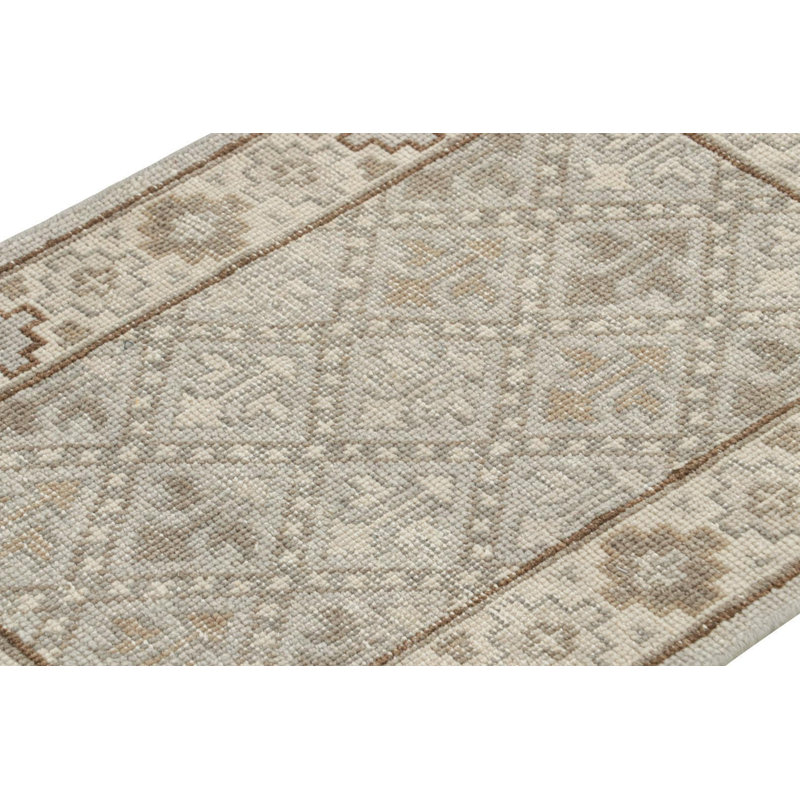 Distressed Homage Hand Knotted Wool Geometric Area Rug, Rectangle 14' x 20'