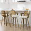 26.77" Upholstered Cane Back Counter & Bar Stool With Armrest-684739679-684739671