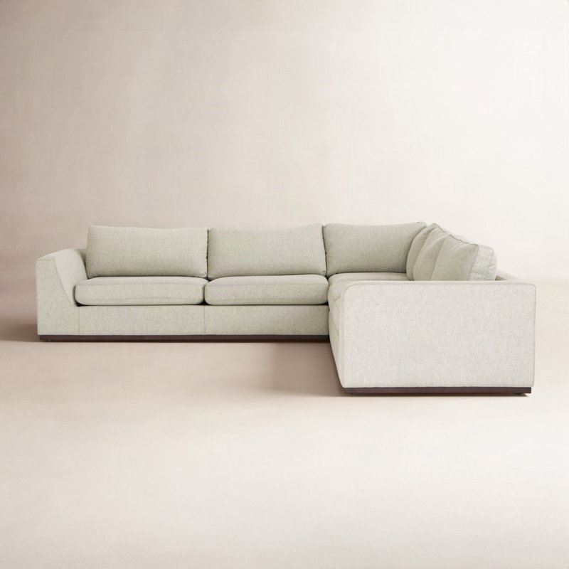 Berger Upholstered L-Shaped Sectional Symmetrical, Aldred Silver-Aged Sienna