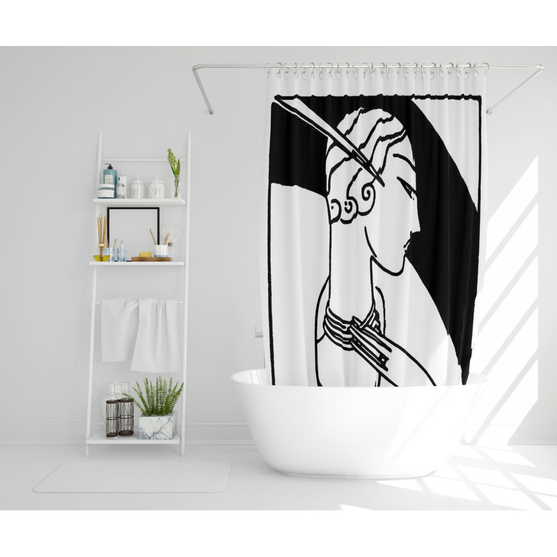 Newcomb Polyester Shower Curtain Set, 168cm H x 168cm W