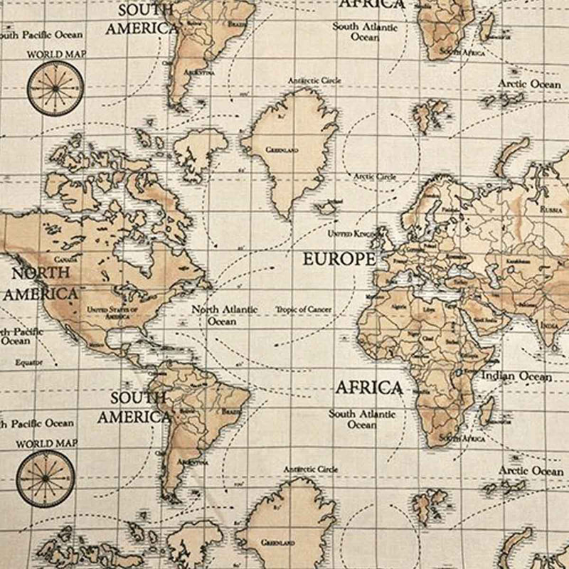 World Map Wingback Armchair
