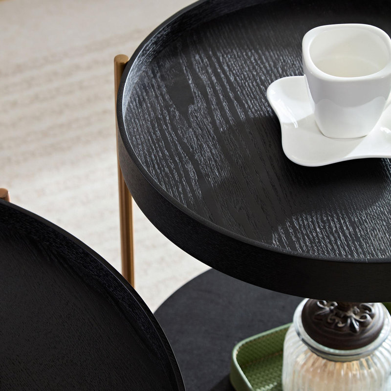 Ensemble de 2 tables basses Modern, Noir mat