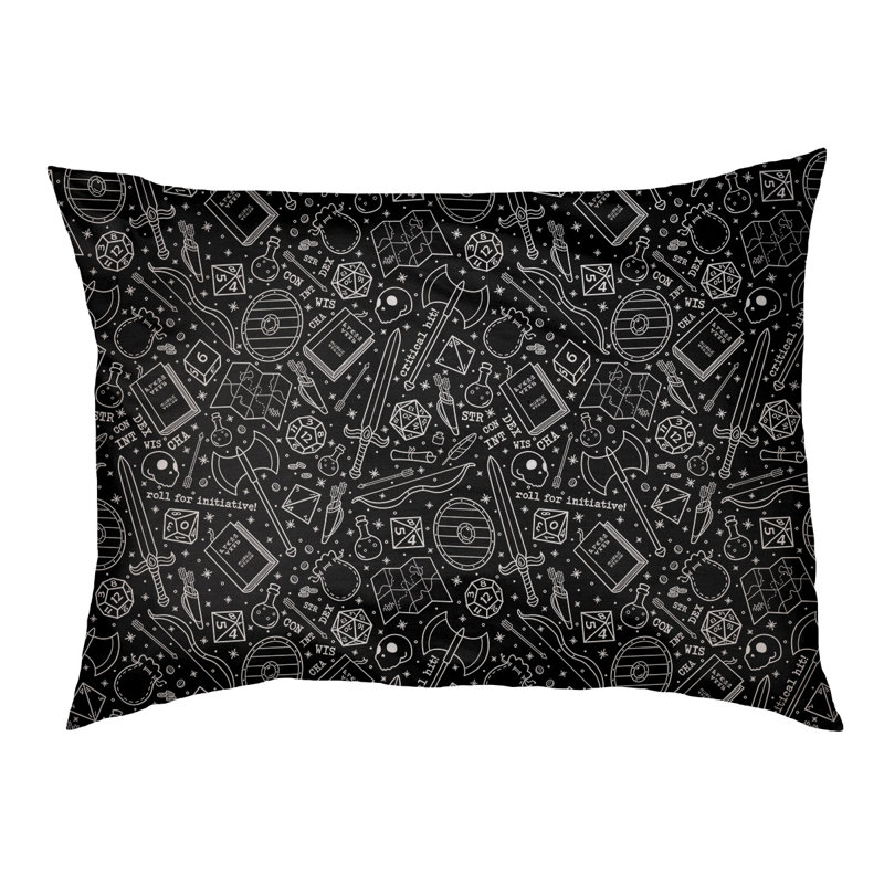 Coussin Byrge, Petit (l 29,5 po x P 19,5 po x H 9,5 po), Noir / Blanc
