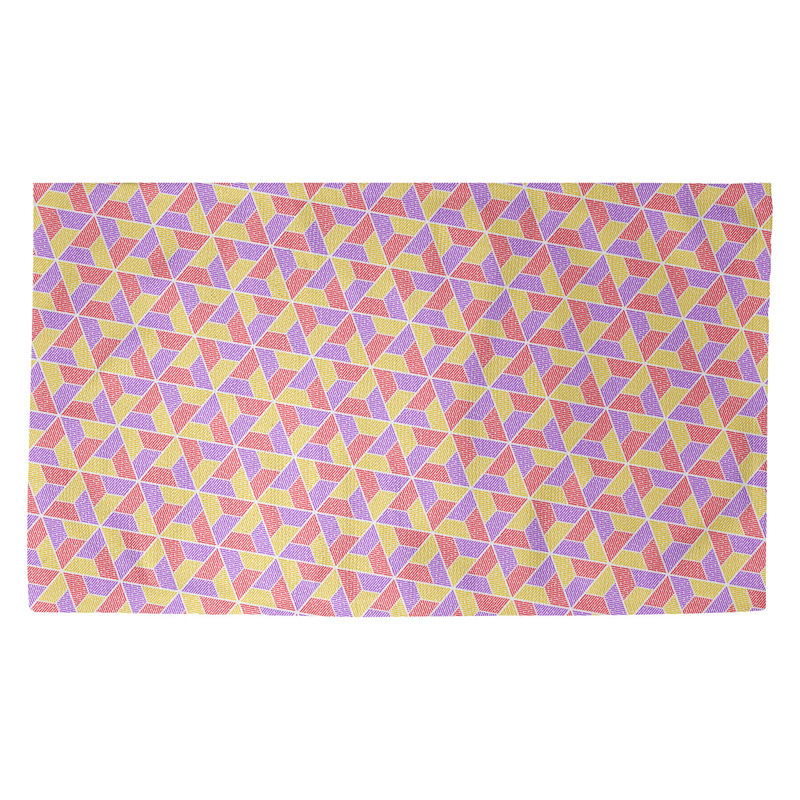Tapis jaune/mauve trapézoïdals Avicia, Rectangle 3 pi 3 po x 5 pi 3 po