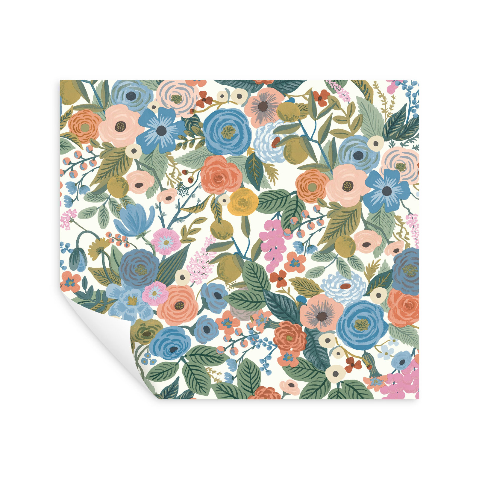 Garden Party 20' L x 27" W Peel and Stick Wallpaper Roll, Cobalt Multi