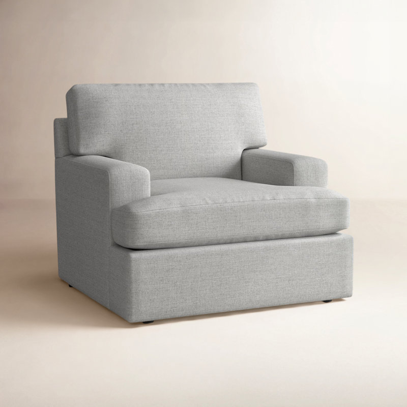 Cleo Upholstered Custom Accent Chair, Turbo Ash Basketweave