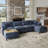 143.7'' Comfy  U Shaped Sectional Modular Deep Cloud 4-Piece Sofa with Two Ottoman- Premium Fabric-391851496