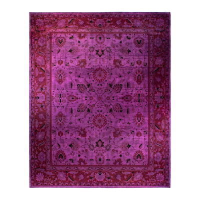 One-of-a-Kind 15' 5" X 12' 2" 2000s Wool Area Rug in Purple