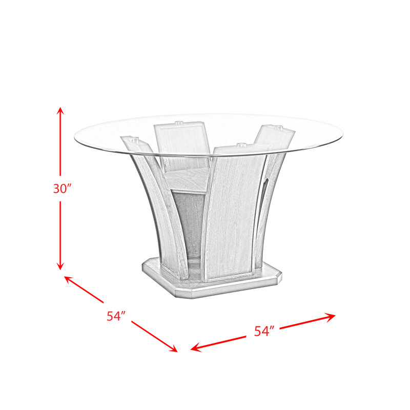 Simms Round Glass Top Dining Table
