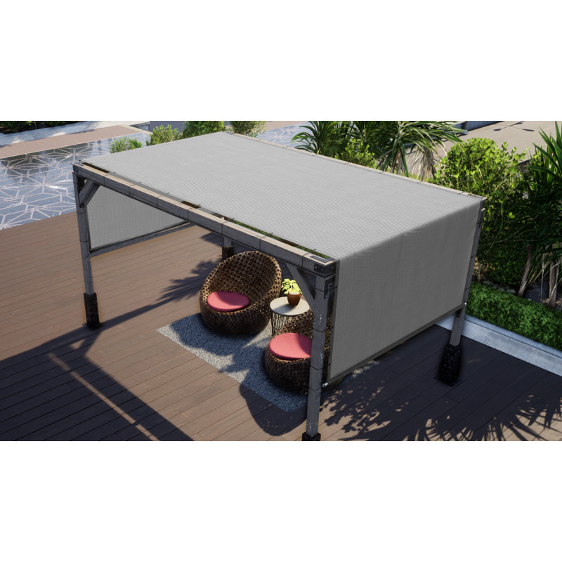 ColourTree Pergola Shade Canopy Replacement, 260 GSM UV-Blocking Fabric with Stainless Steel Rods for Outdoor Patio, Gray