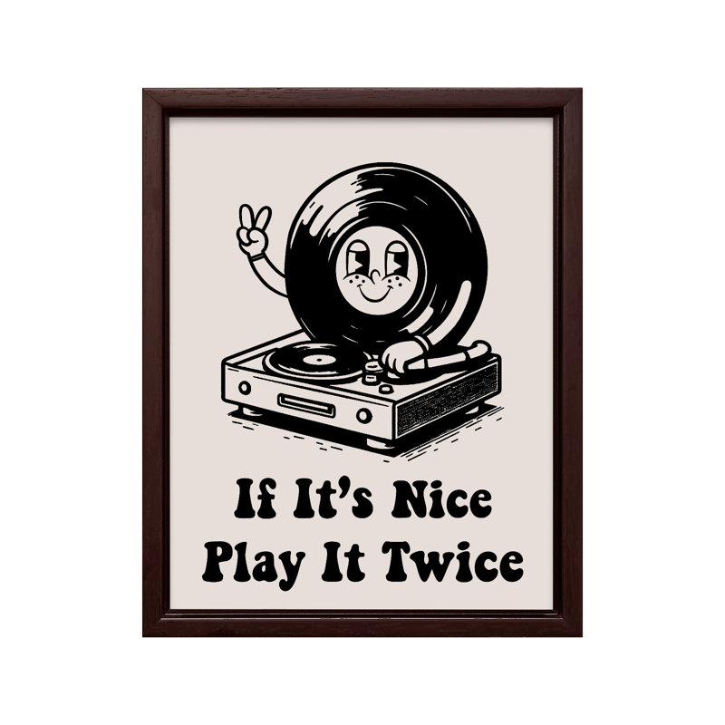 If It's Nice Play It Twice No1, 16"H x 20"W, Canvas, Brown Framed
