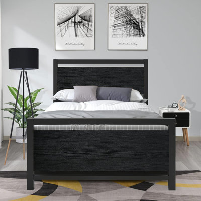 Metal Bed Frame with Strong Steel Slat Support, Heavy Duty Platform Bed