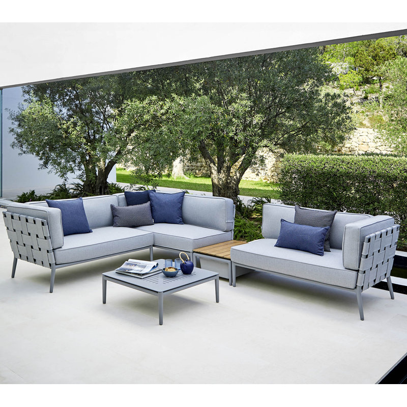 Conic Outdoor Side Table, Light Gray