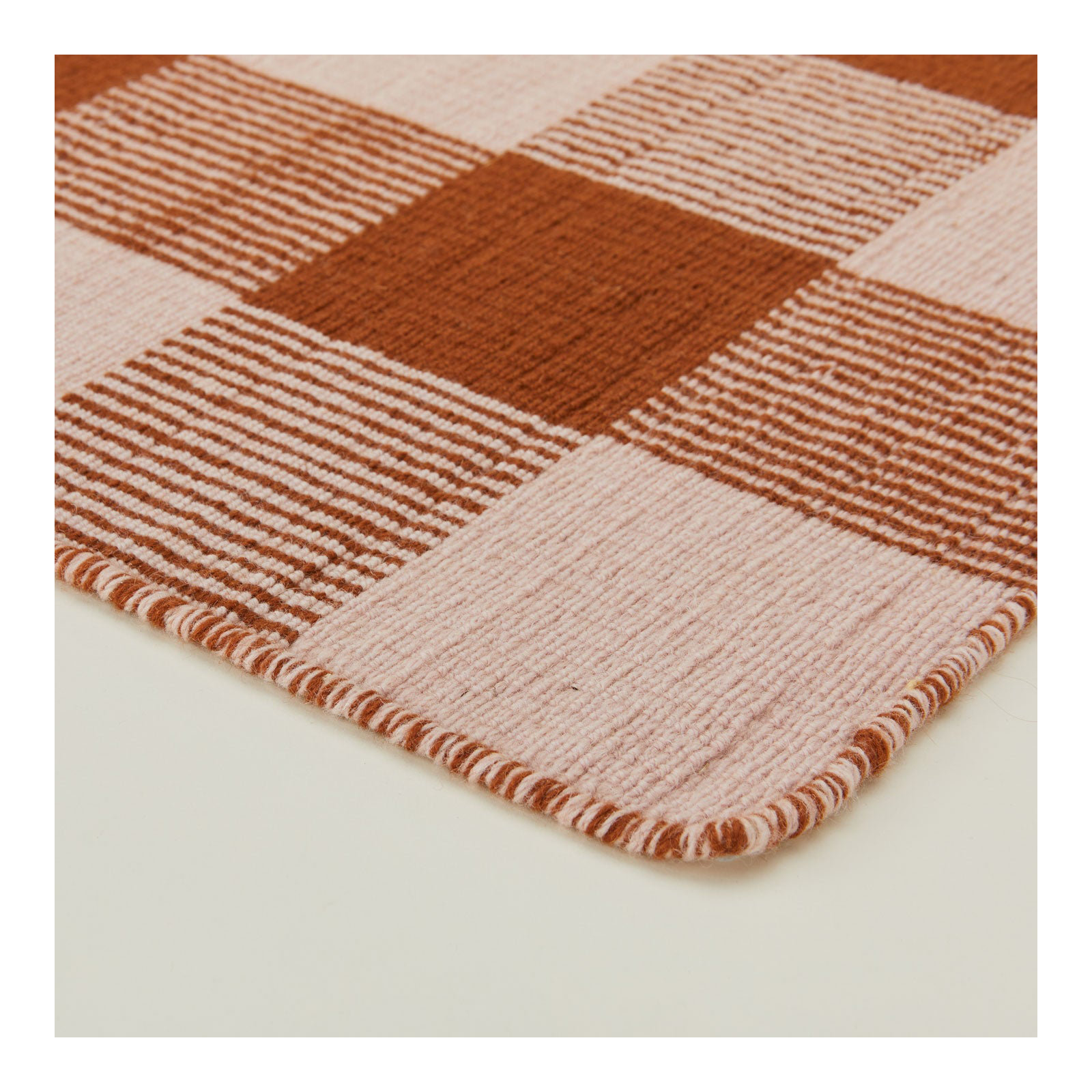 Simple Wool Rug, Rectangle 3' x 5', Blush/Terracotta